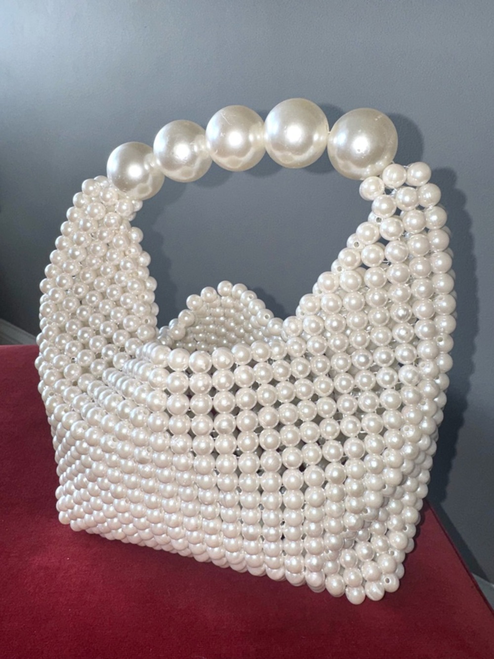 Ivory Faux-Pearl Bridal Handbag